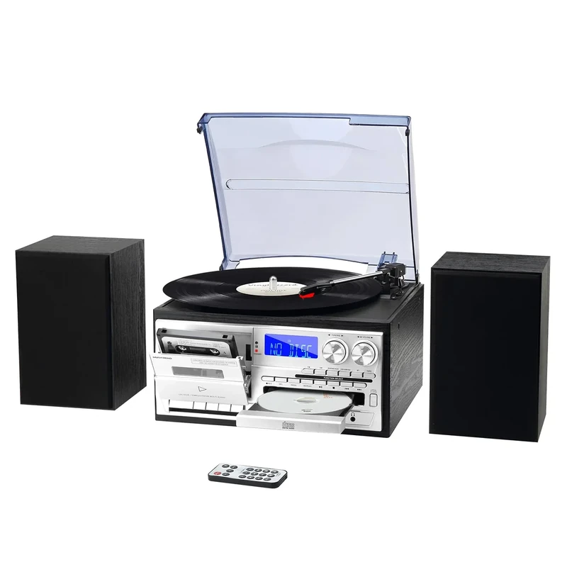 MUSITREND CD & Bluetooth Player, AM/FM Radio, 3 Speed Turntable