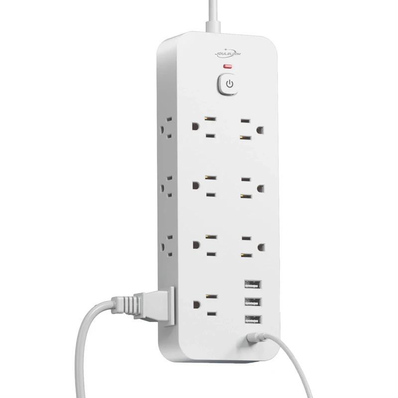 Surge Protector Power Strip with USB Ports, 14 AC Outlets with 4 USB Ports (1 USB C), 5 Feet Extension Cord with Multiple outlets, 1875W/15A, One Touch Switch Button, Wall Mountable for Home, Office