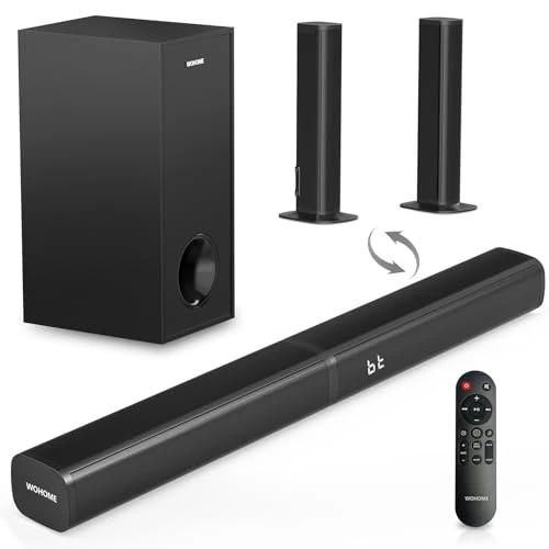 Wohome 2-in-1 4.1 Sound Bar + 5" Subwoofer - Bluetooth, HDMI ARC, USB