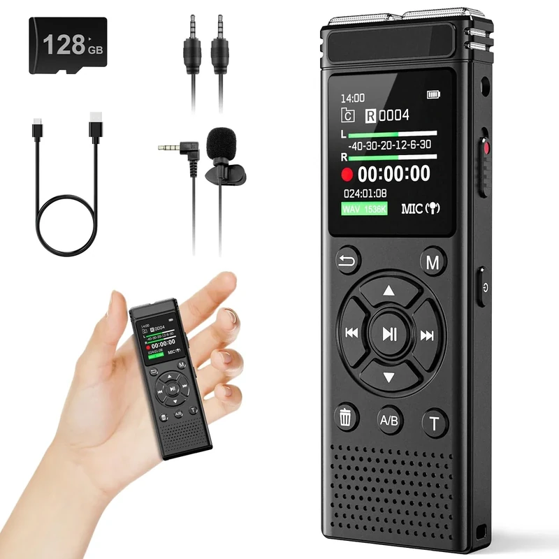Tonfarb 136GB Voice Recorder - Noise Reduction, Voice Activation, MP3
