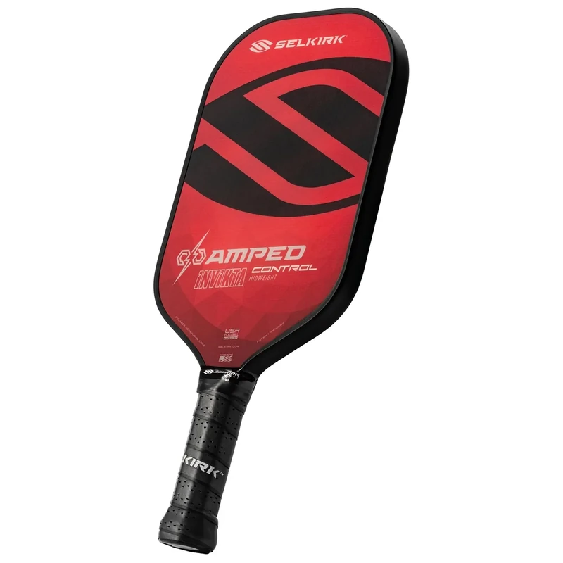 Selkirk Sport Amped Control Pickleball Paddle | Assembled in The USA | Next-Gen FiberFlex+ Face & Ultra Durable Spin Coating | 16mm X5 Core for Unrivaled Precision & Control | Invikta Lightweight Red