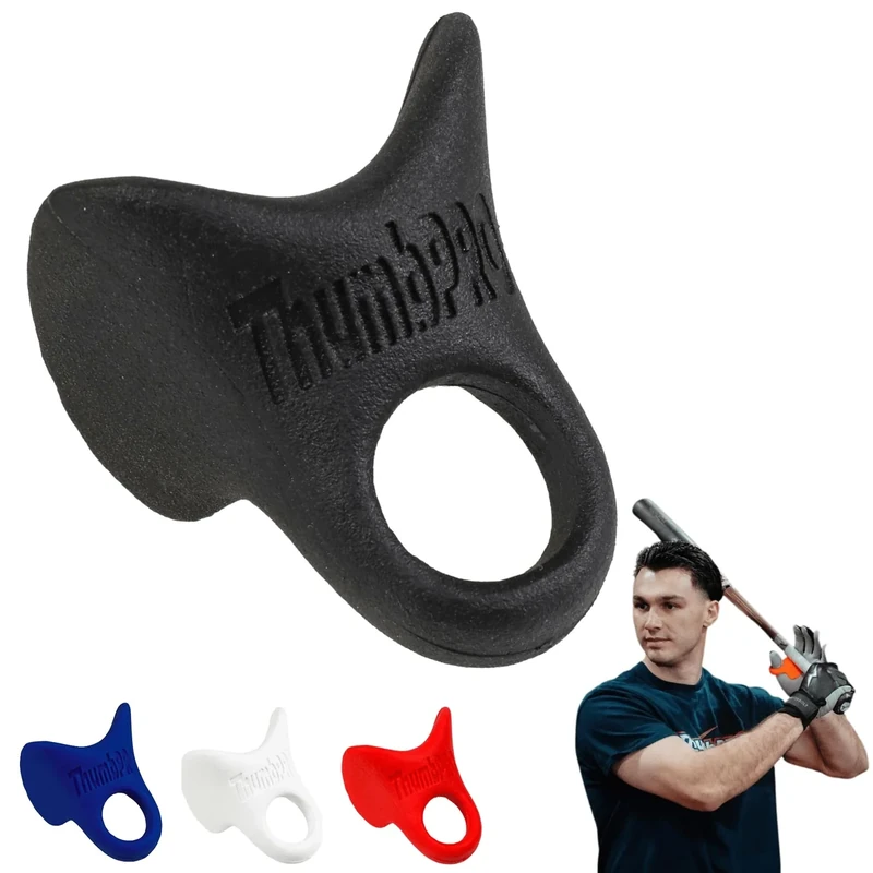ThumbPRO Baseball Thumb Guard - Batting Aid & Grip Enhancer - Reduces Sting, Improves Swing - for Baseball & Softball - All Levels, Left/Right Hand - 3 Sizes (Pitch Black, Small)