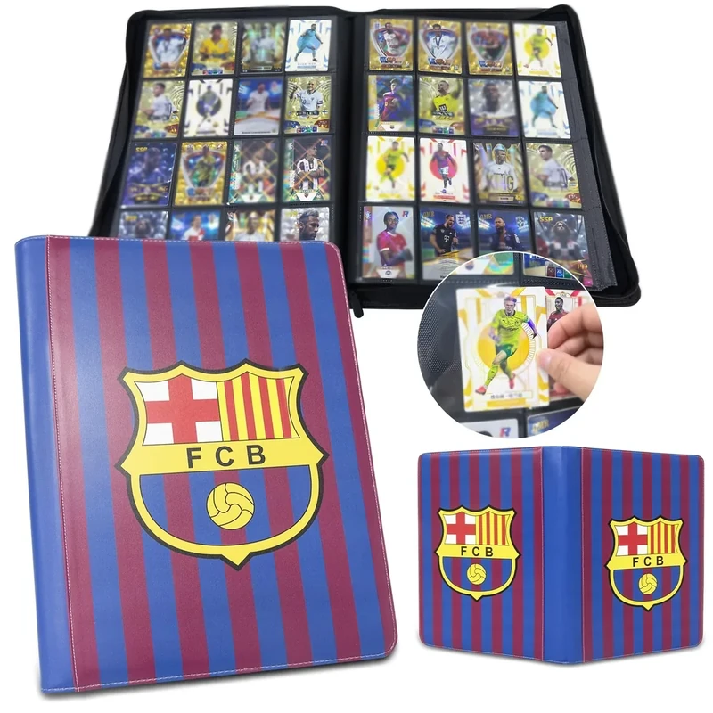Trading Card Binder with16 Pocket 32 Pages up to 1024 Soccer TCG MTG YGO Trading Cards Binder,Waterproof Ringless Side Loading Trading Card Album for Soccer Cards 2024-2025