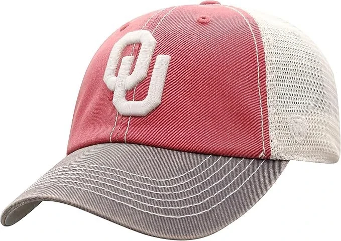 Collegiate Hats - Fitted Caps Adjustable Hats and Snapbacks Available (Adjustable Hat, Oklahoma Mesh)