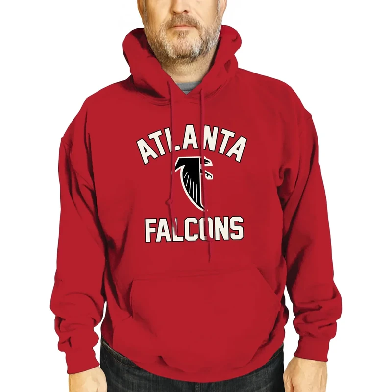 Team Fan Apparel NFL Adult Unisex Retro Gameday Ultra Soft Fleece Hooded Sweatshirt, Officially Licensed Football Hoodie (Atlanta Falcons - Red, Small)