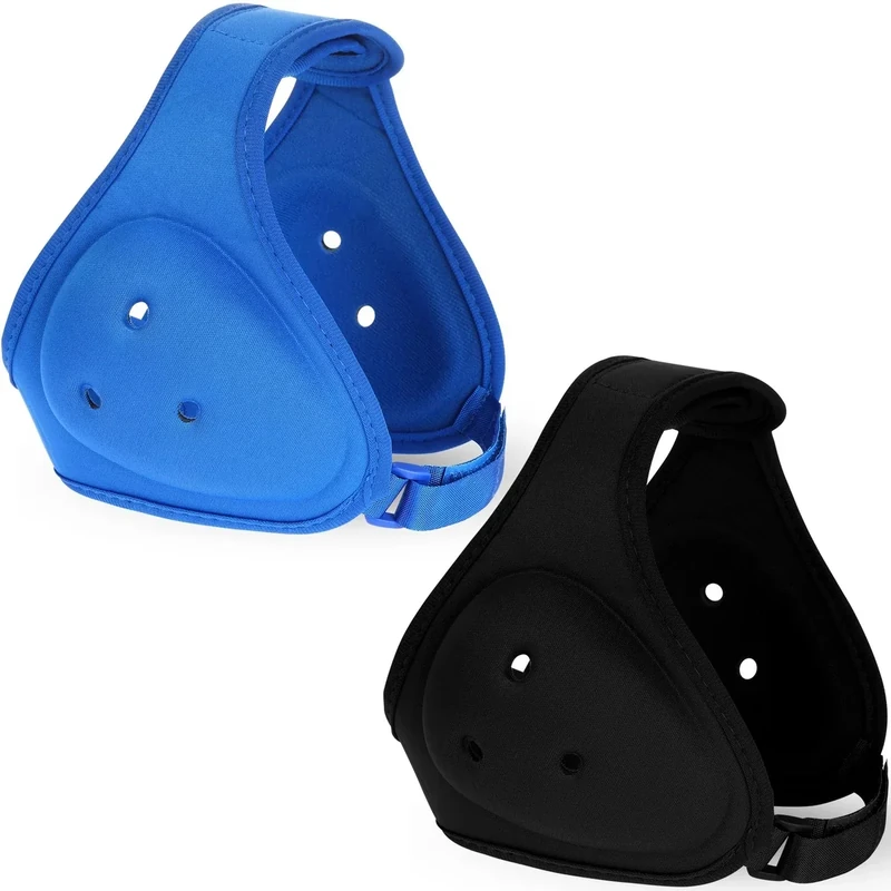 Jerify 2 Pcs Wrestling Headgear for Kids Youth Soft Grappling Headgear Wrestling Adjustable Ear Guard Protective(Black,Blue)