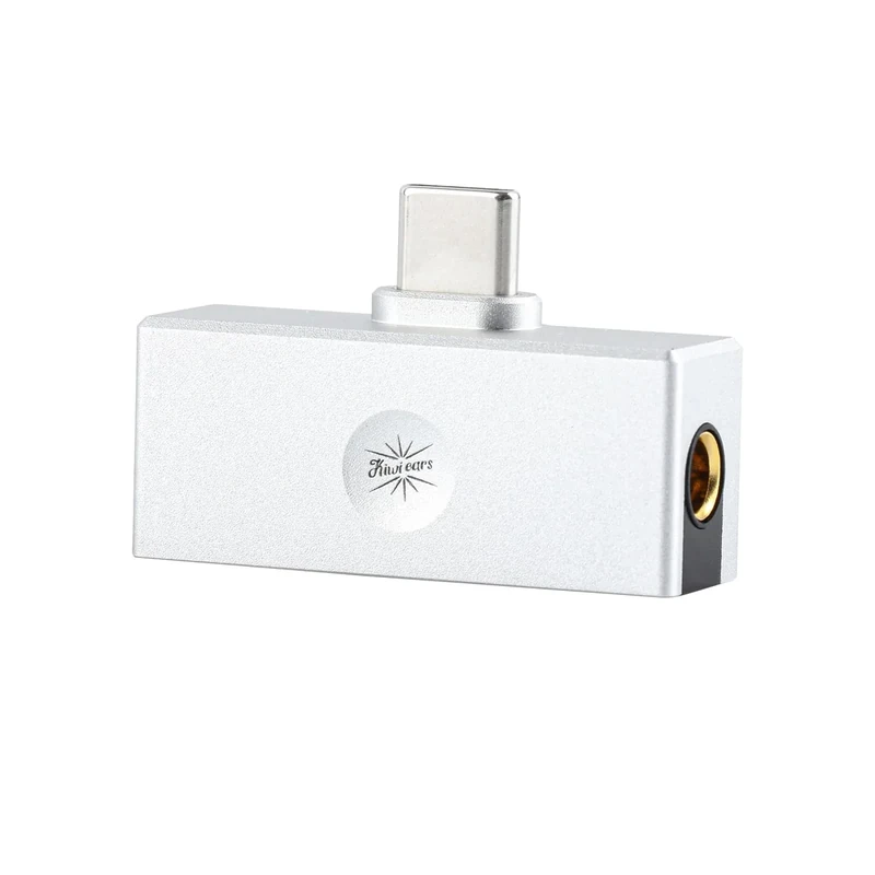 Linsoul Kiwi Ears Allegro Mini Portable IEM DAC, in Ear Monitor Amplifier, USB C to 3.5/4.4mm Output, with Custom Chip, High Resolution 32bit/384kHz, HiFi Earbuds Amp for Phone/PC (Silver)