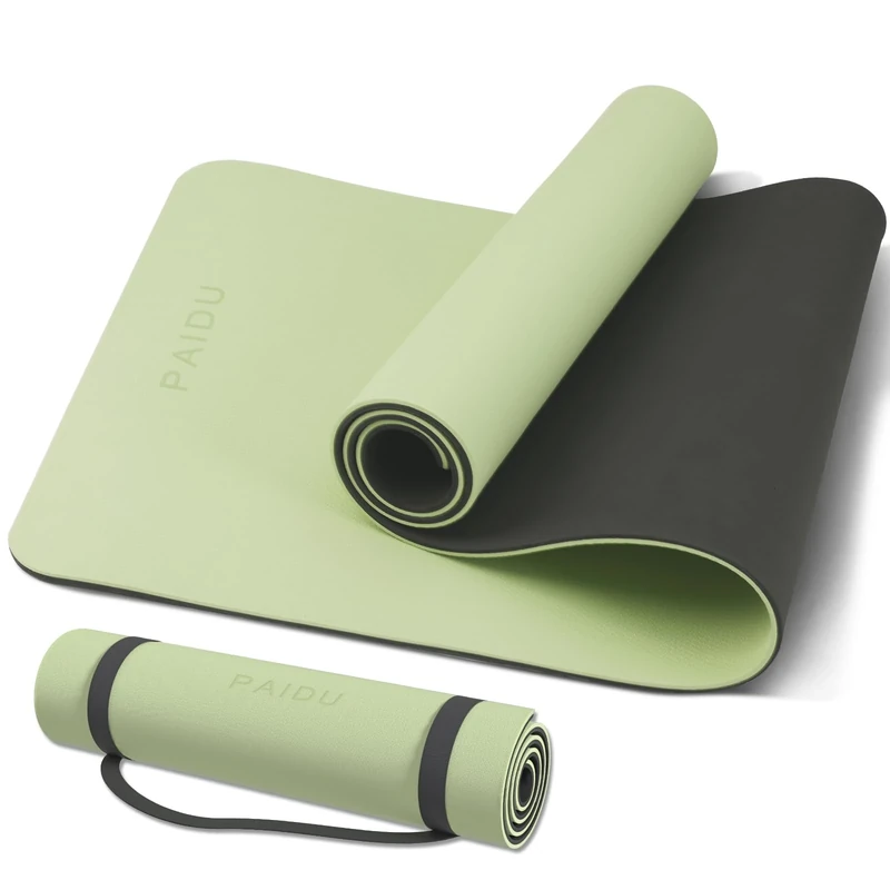PAIDU Yoga Mat Non Slip Anti-tear,extra thick-2/5 inch（10MM）High Resiliency Professional POE Yoga Mats for Women Men Kids,72"x24"inch,Workout, Yoga, Pilates and Floor Exercise, with Carrier Strap