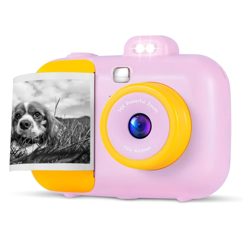 stinaolt Kids Instant Camera - 12MP Photo, 1080P Video, Ink-Free Print