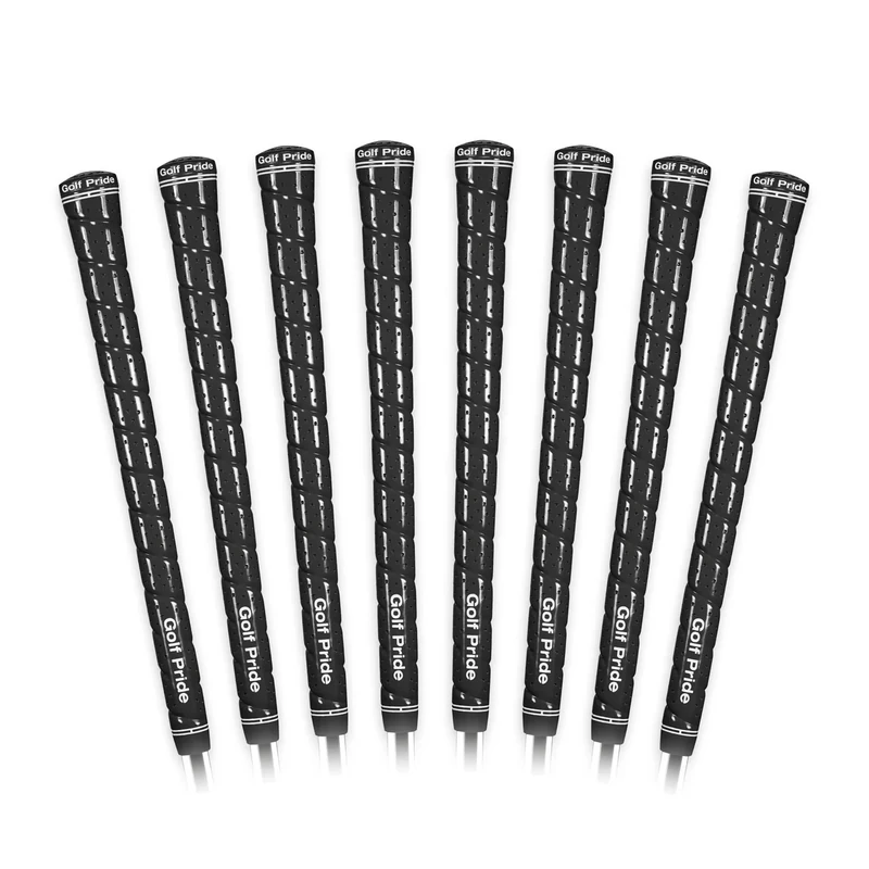 Golf Pride Tour Wrap Golf Grip - Comfortable, Durable Grip for Clubs - Classic Wrap Design with High-Tack Feel - Rubber Construction - Standard - Black - 8 Pack