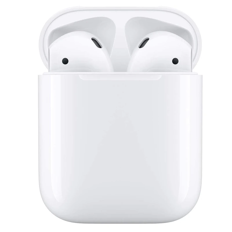 Apple AirPods (2nd Gen) Wireless Ear Buds + Lightning Charging Case + Lightning to USB Cable + 1 Year Limited Warranty