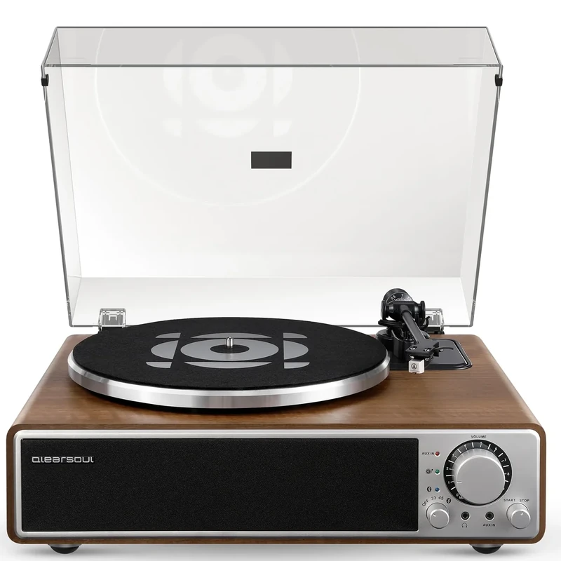 ONE-Q All-in-one Vinyl Record Player with Bluetooth 5.4, HiFi Turntable Built-in Speakers, Phono Preamp, AT-3600L Cartridge, 33/45 RPM, Auto Off
