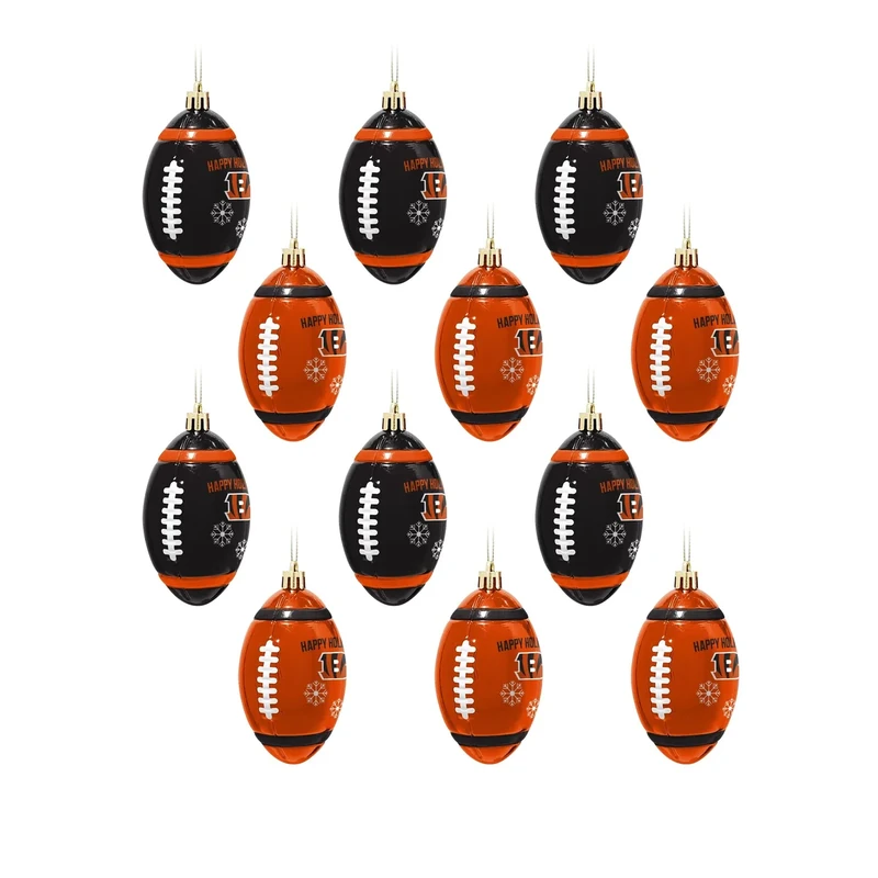 FOCO Cincinnati Bengals NFL 12 Pack Football Ornament Set