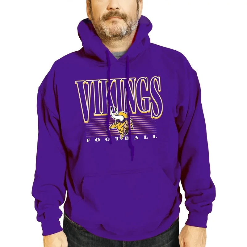 Team Fan Apparel NFL Adult Unisex Overtime Blueprint Soft Fleece Hooded Sweatshirt, Officially Licensed Football Hoodie! (Minnesota Vikings - Purple, Medium)