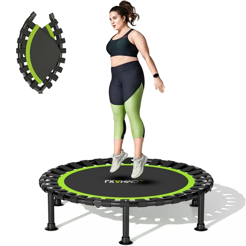 ZCMHAXJ Foldable Mini Trampoline, 40"/48" Rebounder Trampoline for Adults & Kids, 440lbs Capacity Indoor Fitness Workout Exercise Equipment