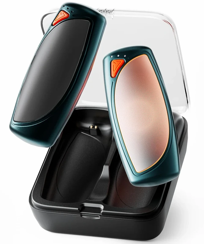 Hand Warmers Rechargeable 2 Packs, Double Sided Heating with AI Charging Case, 14000mAh Electric Hand Warmer Ultra Long Battery Life, Portable Heater Gifts for Christmas,Camping,Hunting