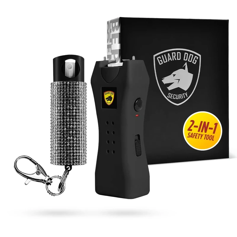 Guard Dog Security Pepper Spray and Stun Gun Flashlight, Rechargeable, Self-Defense Keychain for Women, Pepper Spray and Stun Gun Combo, Personal Security Value Set, Rechargeable Flashlight, 0.5 fl oz