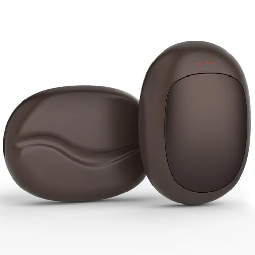 Hand Warmers Rechargeable, 2 Pack Electric Hand Warmer, 5000mAh Portable Reusable Hand Warmer, Pocket Size, 3S Fast Warming up for Heat Therapy, Prevent Chilblain, Outdoor Activity Hiking (DarkBrown)