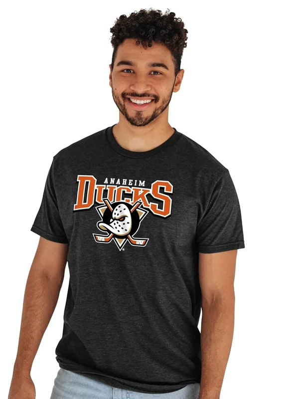 Anaheim Ducks NHL Officially Licensed T-Shirt Heathered Black, Small