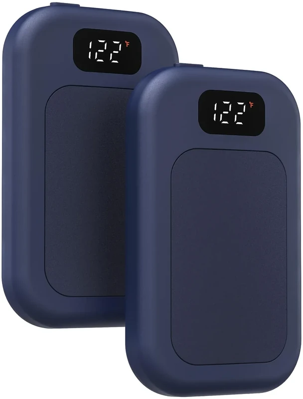 AI Hand Warmers Rechargeable 2 Pack, 3 Heat Levels (104–121°F), Real-Time Temp & Battery Display, Electric Hand Warmers, Fast Heating, Fits in Gloves/Pocket, Gifts for Women & Men