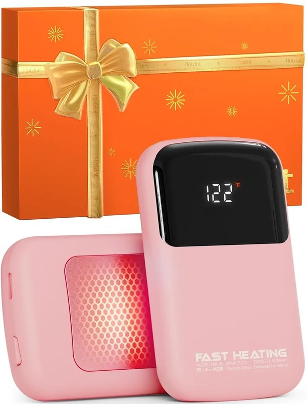 AI Hand Warmers Rechargeable 2 Pack, Real-Time Temp & Battery Display, Electric Hand Warmers, Fast Heating, Fits in Gloves/Pocket, Gifts for Women & Men