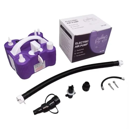 Balloon Pump Triple Balloon Nozzles for 260q Foil Latex Balloons 4-in-1 Electric Air Pump for Balloons Inflatables and Balls, Inflator Deflator for Air Bed Swimming Rings 110V