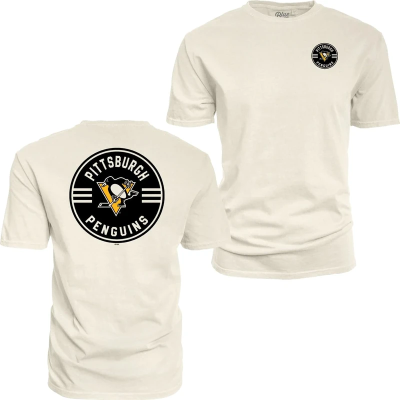 Pittsburgh Penguins NHL Officially Licensed T-Shirt Ringspun Front/Back Ivory Puck, XX-Large
