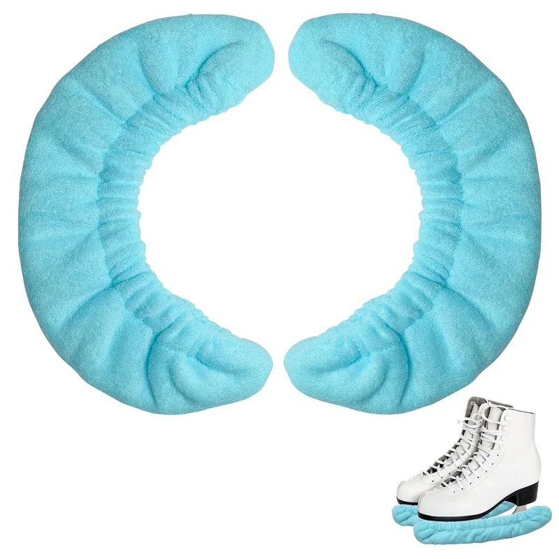 Coolrunner Ice Skate Blade Covers, Sports Blade Cover Skate Blade Protector for Hockey Skates, Figure Skates and Ice Skates, Black (Blue, Medium)