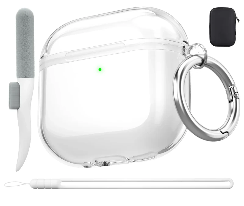 Valkit TPU AirPods 4 Case with Keychain - Shockproof Clear Cover