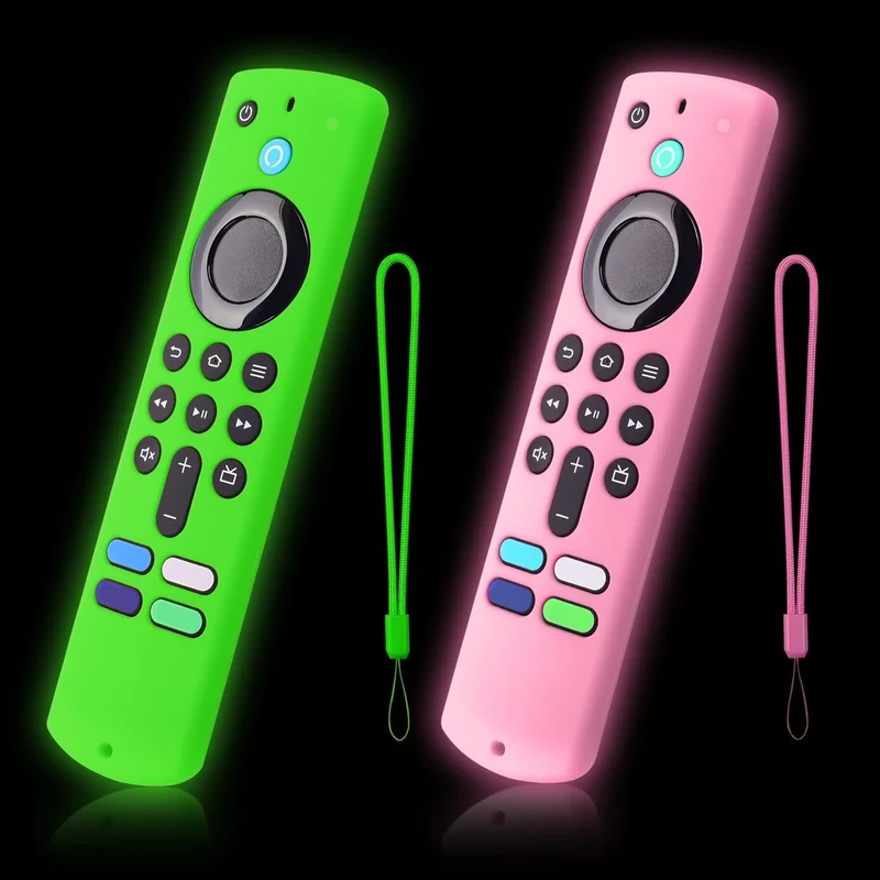 weishan Glow Covers for Fire TV Stick Remote - 2 Pack Lanyard