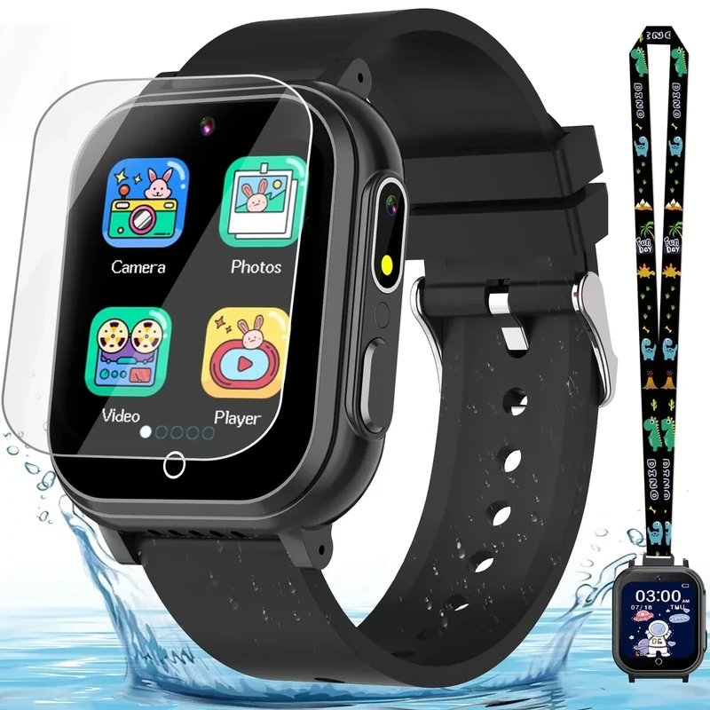 Melontti Kids Waterproof Smartwatch - 32 Games, Dual Camera, HD Touch