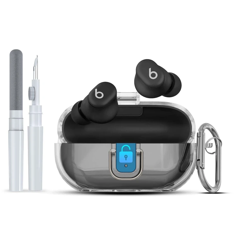 AGENTNANO Lock for Beats Solo Buds - TPU Shockproof Case + Carabiner