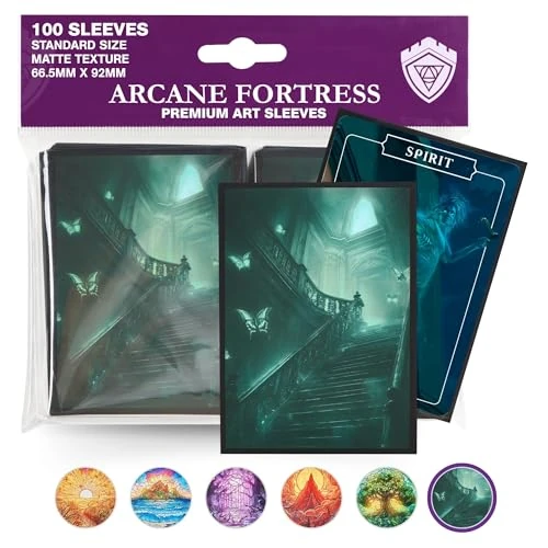 Arcane Fortress MTG Card Sleeves – 100 Count | Ultra-Durable Matte Art Card Sleeves for Intense Shuffling | Premium Fit for Magic: The Gathering Cards | Standard Size Wear-Resistant MTG Sleeve