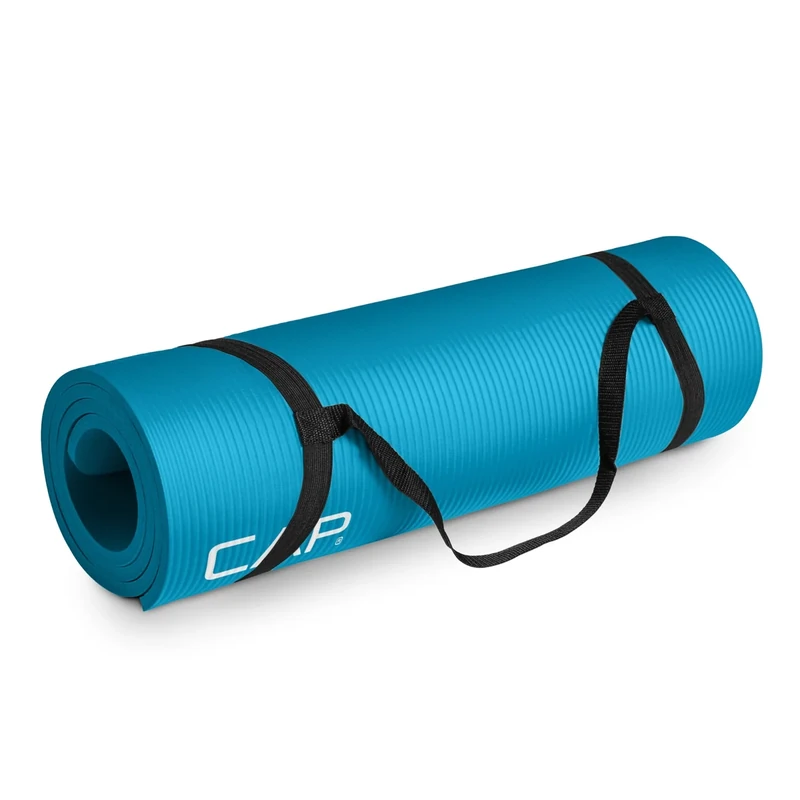 CAP Barbell Yoga Mat 1/2" Thick with Carrying Strap - High Density Exercise Mat for Yoga, Pilates, Stretching, Floor & Fitness Workouts - 68''x24''x1/2" | Teal