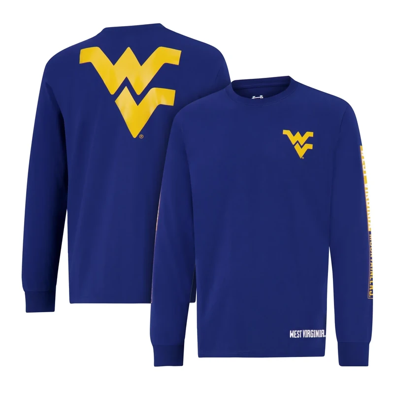 Ultra Game NCAA Official Adults Super Soft Supreme Long Sleeve T-Shirt - Unisex, West Virginia University, Team Color, Large