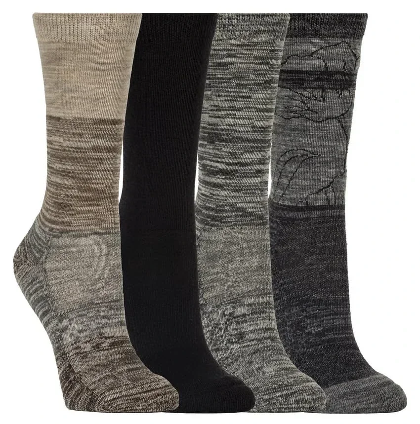 KIRKLAND Signature Ladies' Extra-Fine Merino Wool Crew Socks, Multi-Color, 4 Pairs