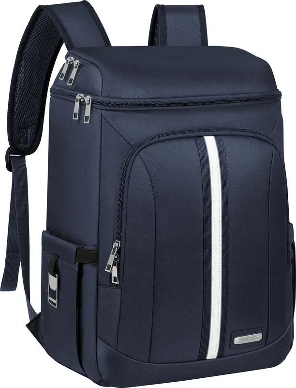 LTINVECK Cooler Backpack for Women Men,Insulated Backpack Cooler Leakproof Double Deck Work Lunchboxes Cooler Bag,Hot and Cold Thermal Backpack with Reflective Stripes,Blue