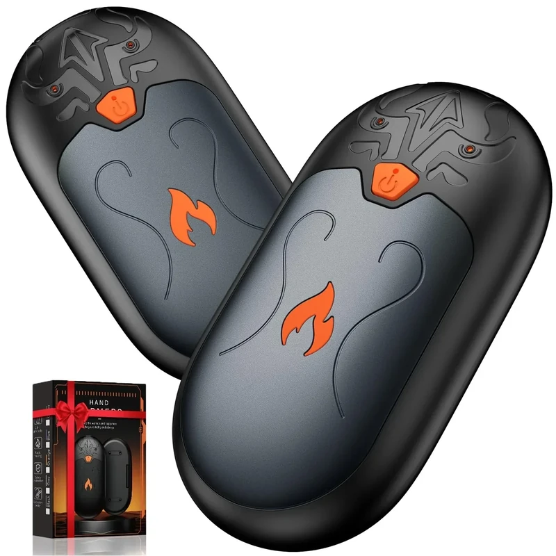 Hand Warmers Rechargeable 2 Pack, Electric Hand Warmer, 24Hrs Long Lasting Magnetic Reusable Hand Warmers with 3 Heat Settings, Portable Pocket Heater, for Men, Women, Camping, Hunting, Golf, Ski