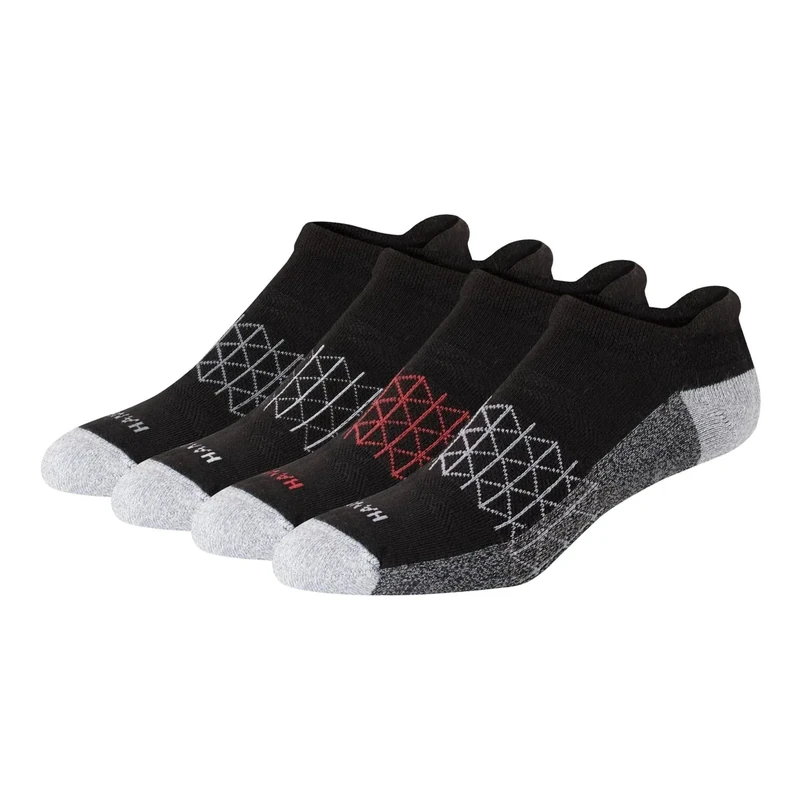 Hanes Men's Absolute Active Cushioned Heel Shield Socks, Moisture Wicking Socks, Seamless Toe, 4-Pack