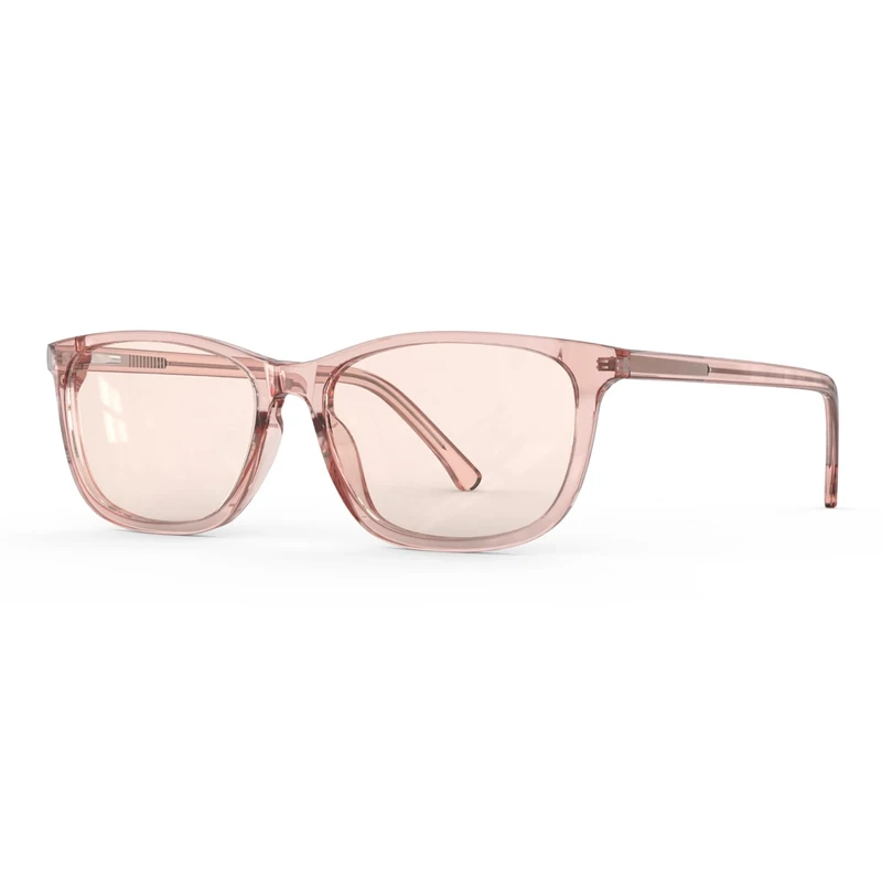 Bloomoak Rose Migraine Glasses, FL-Flex Light Sensitivity Relief Glasses for Fluorescent LED Glare/Photophobia/Eye Strain (Migraine glasses, Blush Pink - 52% - Transparent Petal Pink(For Indoor))