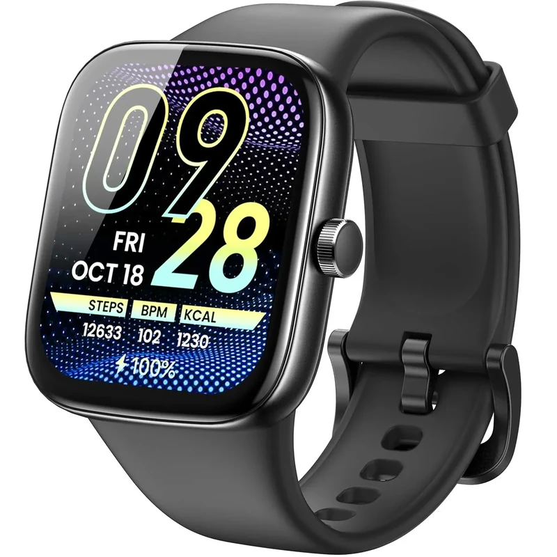 TOZO AMOLED S7 Smart Watch Bluetooth Call 1.85 Inch Ultra HD Screen, Dynamic Dials Messages Push 100+ Sports Modes, Detect Human Health Sleep Monitor with High Battery Life, Touch Function