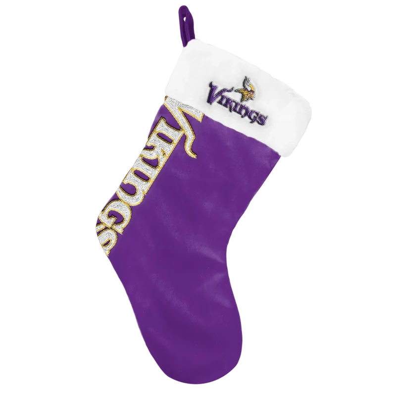 FOCO NFL Official Primary Logo Christmas Holiday Stocking Decoration Ornament (Minnesota Vikings)