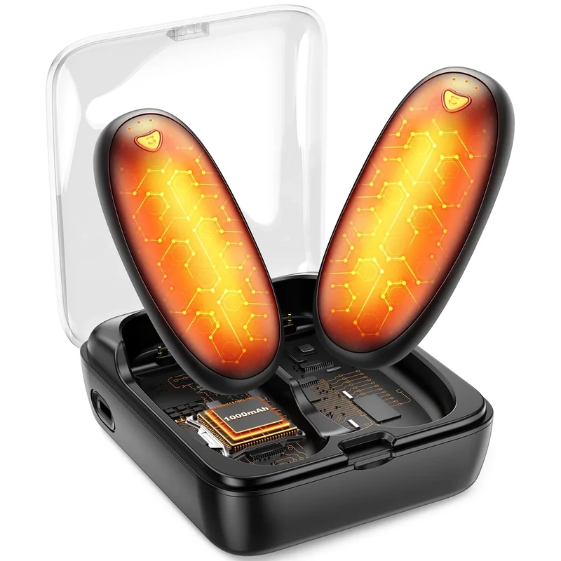14000mAh Hand Warmers Rechargeable 2 Pack with Charging Case, AI Fast-Heating Electric Hand Warmer Lasts 60H, Stocking Stuffers, White Elephant Gifts for Men Women
