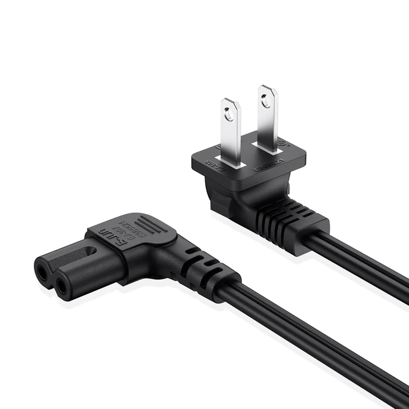 IJP 5FT 90 Degree Angled 2-Prong L-Shaped C7 Power Cord for Samsung TV