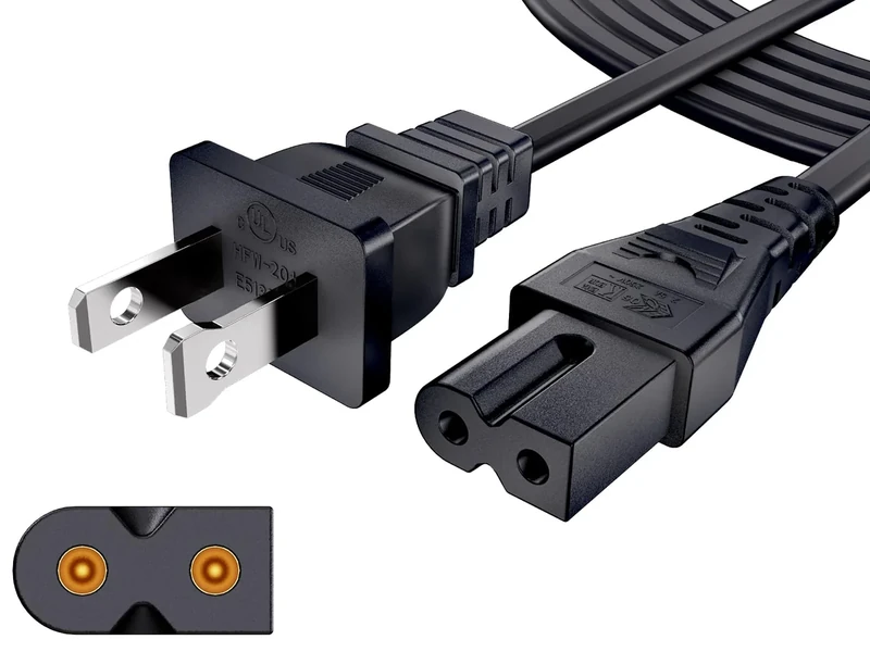 10FT AC Power Cord for Vizio D/E/M Series TV & Soundbar, Replacement 2 Prong Polarized Cable