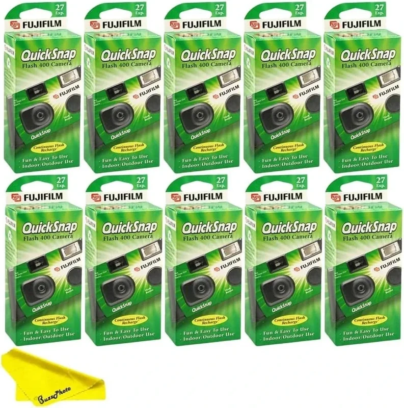 Fujifilm QuickSnap Flash 400 One Time Use 35mm Camera with Flash, 27 Exposures (10 Pack)