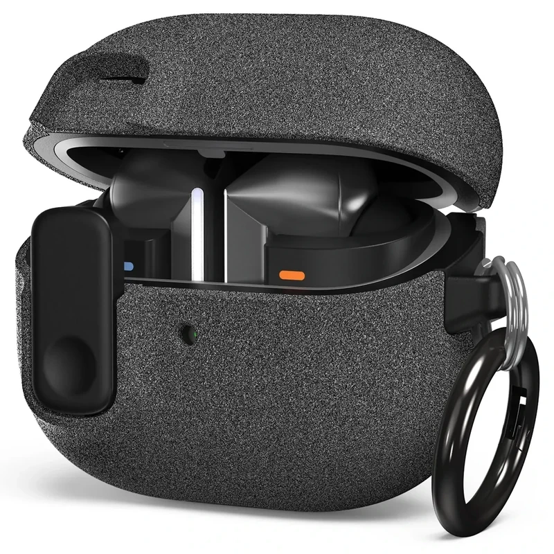 VRS DESIGN Modern Lock Case for Samsung Galaxy Buds 3 FE (2025), Buds 3 Pro & Buds 3 (2024), Samsung Galaxy Buds 3 / Buds 3 Pro Secure Cute Protective Cover (Sand Stone) [US Patent Registered]