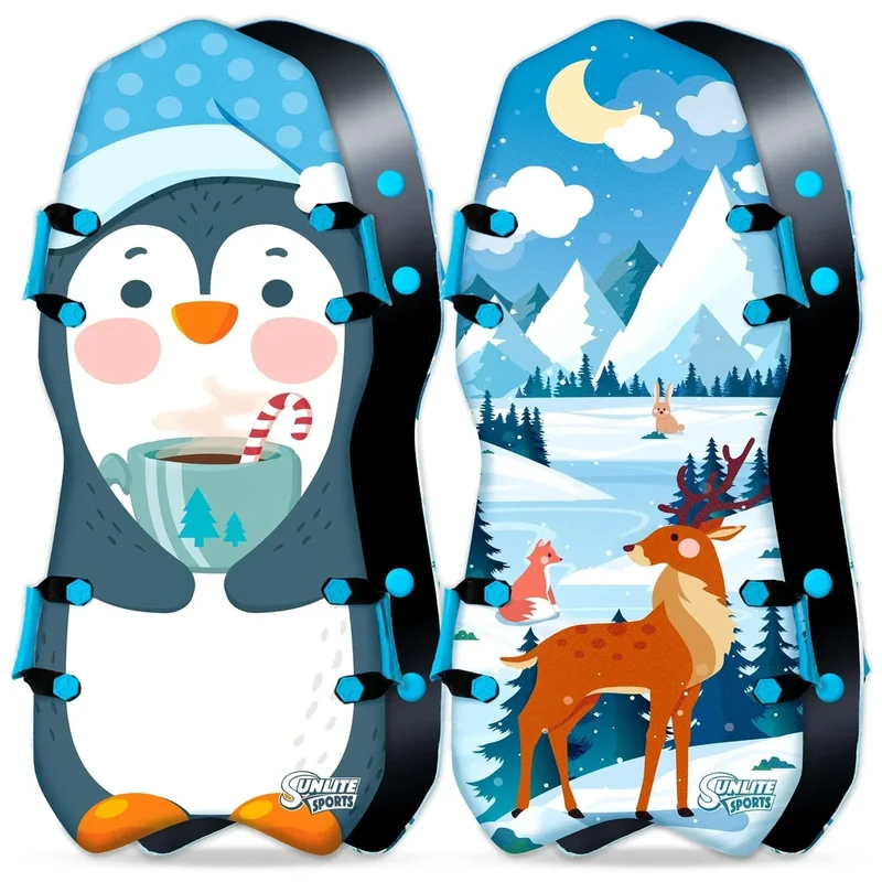 Sunlite Sports 45" Winter Adventure Foam Snow Sled (Pack of 2), Ultra Portable, Strong and Durable, Sturdy Foam, Handles with Steering, Kid's Winter Fun - Image 1