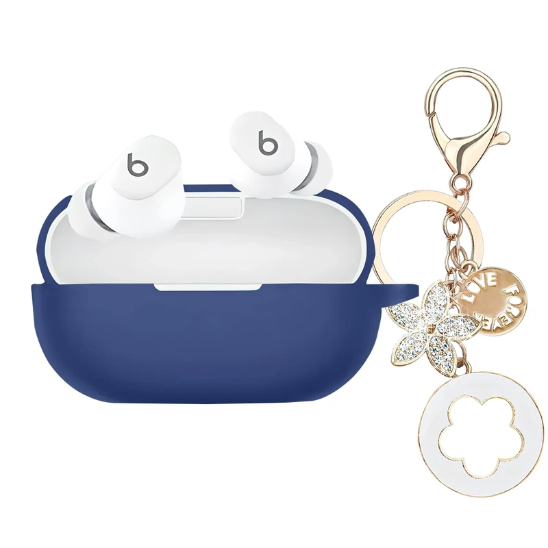 Ziseyoru Case for Beats Solo Buds - Bling Keychain, Navy