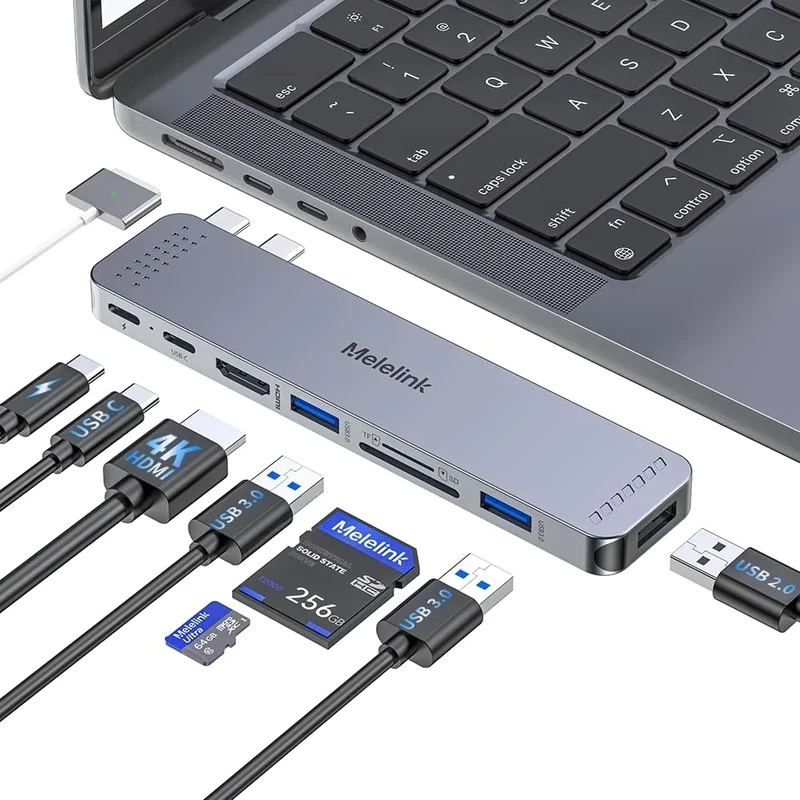 Melelink USB-C Hub for MacBook - 4K HDMI, Thunderbolt, SD/TF Reader